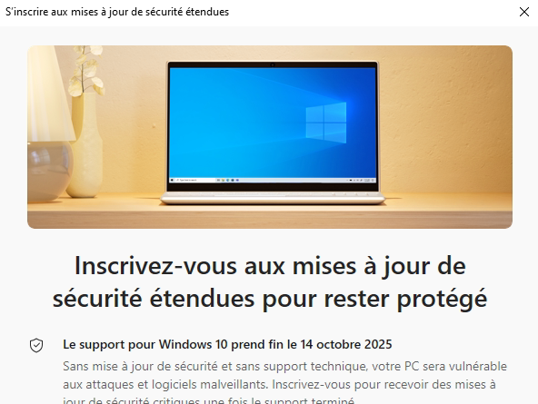 Lire la suite à propos de l’article J+1 fin du support Windows 10, point sur la situation